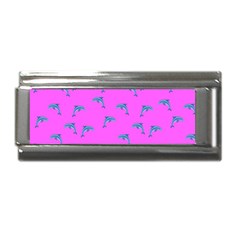 Pink And Blue, Cute Dolphins Pattern, Animals Theme Superlink Italian Charm (9mm) by Casemiro