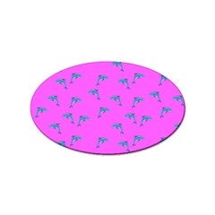 Pink And Blue, Cute Dolphins Pattern, Animals Theme Sticker Oval (10 Pack) by Casemiro