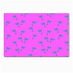 Pink and blue, cute dolphins pattern, animals theme Postcard 4 x 6  (Pkg of 10) Front