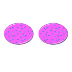 Pink And Blue, Cute Dolphins Pattern, Animals Theme Cufflinks (oval) by Casemiro