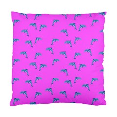 Pink And Blue, Cute Dolphins Pattern, Animals Theme Standard Cushion Case (one Side) by Casemiro