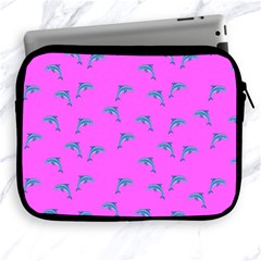 Pink And Blue, Cute Dolphins Pattern, Animals Theme Apple Ipad 2/3/4 Zipper Cases by Casemiro