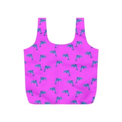 Pink And Blue, Cute Dolphins Pattern, Animals Theme Full Print Recycle Bag (s) by Casemiro