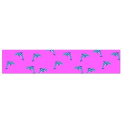 Pink And Blue, Cute Dolphins Pattern, Animals Theme Small Flano Scarf