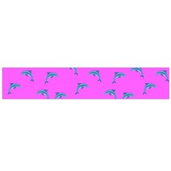 Pink And Blue, Cute Dolphins Pattern, Animals Theme Large Flano Scarf 