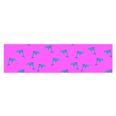 Pink And Blue, Cute Dolphins Pattern, Animals Theme Oblong Satin Scarf (16  X 60 ) by Casemiro