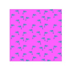 Pink And Blue, Cute Dolphins Pattern, Animals Theme Square Satin Scarf (30  X 30 ) by Casemiro