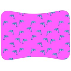 Pink and blue, cute dolphins pattern, animals theme Velour Seat Head Rest Cushion