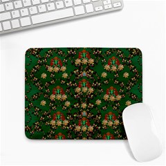 Ganesh Elephant Art With Waterlilies Small Mousepad by pepitasart