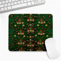 Ganesh Elephant Art With Waterlilies Large Mousepad by pepitasart