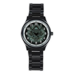 Abstract Art Fractal Artwork Stainless Steel Round Watch by Pakrebo