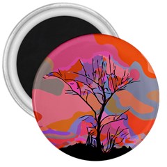 Tree Landscape Abstract Nature Colorful Scene 3  Magnets by danenraven