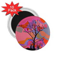 Tree Landscape Abstract Nature Colorful Scene 2 25  Magnets (10 Pack)  by danenraven