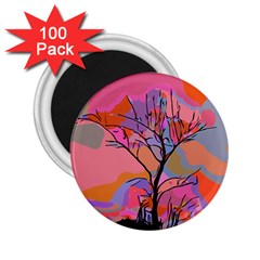 Tree Landscape Abstract Nature Colorful Scene 2 25  Magnets (100 Pack)  by danenraven