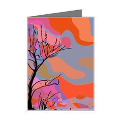 Tree Landscape Abstract Nature Colorful Scene Mini Greeting Card by danenraven