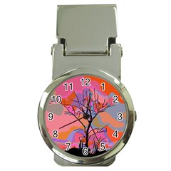 Tree Landscape Abstract Nature Colorful Scene Money Clip Watches by danenraven