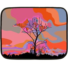 Tree Landscape Abstract Nature Colorful Scene Fleece Blanket (mini) by danenraven