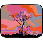 Tree Landscape Abstract Nature Colorful Scene Fleece Blanket (Mini) 35 x27  Blanket