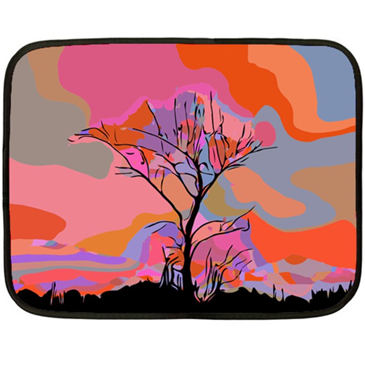 Tree Landscape Abstract Nature Colorful Scene Fleece Blanket (Mini)