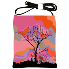 Tree Landscape Abstract Nature Colorful Scene Shoulder Sling Bag by danenraven