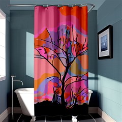 Tree Landscape Abstract Nature Colorful Scene Shower Curtain 36  X 72  (stall)  by danenraven