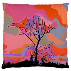 Tree Landscape Abstract Nature Colorful Scene Standard Flano Cushion Case (one Side) by danenraven