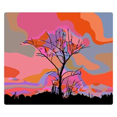 Tree Landscape Abstract Nature Colorful Scene Double Sided Flano Blanket (small)  by danenraven