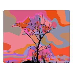 Tree Landscape Abstract Nature Colorful Scene Double Sided Flano Blanket (large)  by danenraven