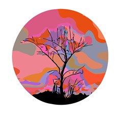 Tree Landscape Abstract Nature Colorful Scene Mini Round Pill Box by danenraven