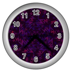 Art Pattern Design Wallpaper Background Cartoon Wall Clock (Silver)