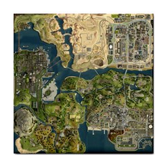 Map Illustration Grand Theft Auto Tile Coaster