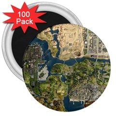 Map Illustration Grand Theft Auto 3  Magnets (100 pack)