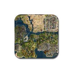 Map Illustration Grand Theft Auto Rubber Coaster (Square)