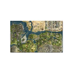 Map Illustration Grand Theft Auto Sticker Rectangular (10 pack)