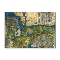 Map Illustration Grand Theft Auto Sticker A4 (100 pack)