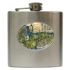 Map Illustration Grand Theft Auto Hip Flask (6 Oz) by danenraven