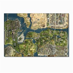 Map Illustration Grand Theft Auto Postcard 4 x 6  (Pkg of 10)