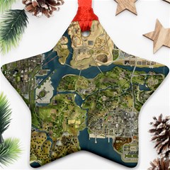 Map Illustration Grand Theft Auto Star Ornament (Two Sides)