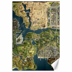 Map Illustration Grand Theft Auto Canvas 12  x 18 