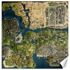 Map Illustration Grand Theft Auto Canvas 20  x 20 