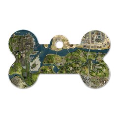 Map Illustration Grand Theft Auto Dog Tag Bone (one Side) by danenraven