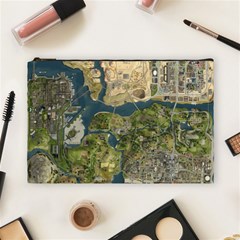 Map Illustration Grand Theft Auto Cosmetic Bag (Large)