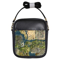 Map Illustration Grand Theft Auto Girls Sling Bag