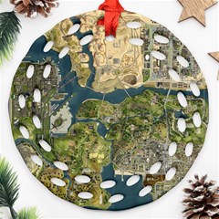 Map Illustration Grand Theft Auto Ornament (Round Filigree)