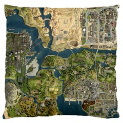 Map Illustration Grand Theft Auto Large Cushion Case (One Side)