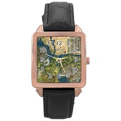 Map Illustration Grand Theft Auto Rose Gold Leather Watch 