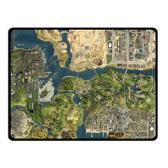 Map Illustration Grand Theft Auto Double Sided Fleece Blanket (Small) 