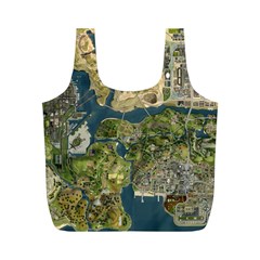 Map Illustration Grand Theft Auto Full Print Recycle Bag (M)