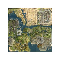 Map Illustration Grand Theft Auto Square Satin Scarf (30  X 30 ) by danenraven