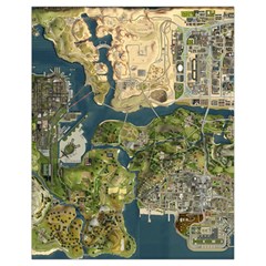 Map Illustration Grand Theft Auto Drawstring Bag (Small)